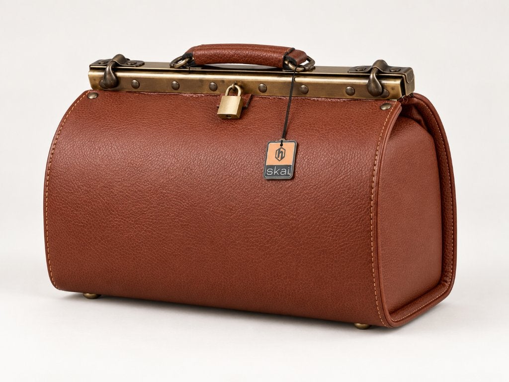 Vintage Borse Gima Dokterstas Cognac – Skai – Made in Italy, Sieraden, Tassen en Uiterlijk, 40 tot 60 cm, 30 cm of meer, Bruin