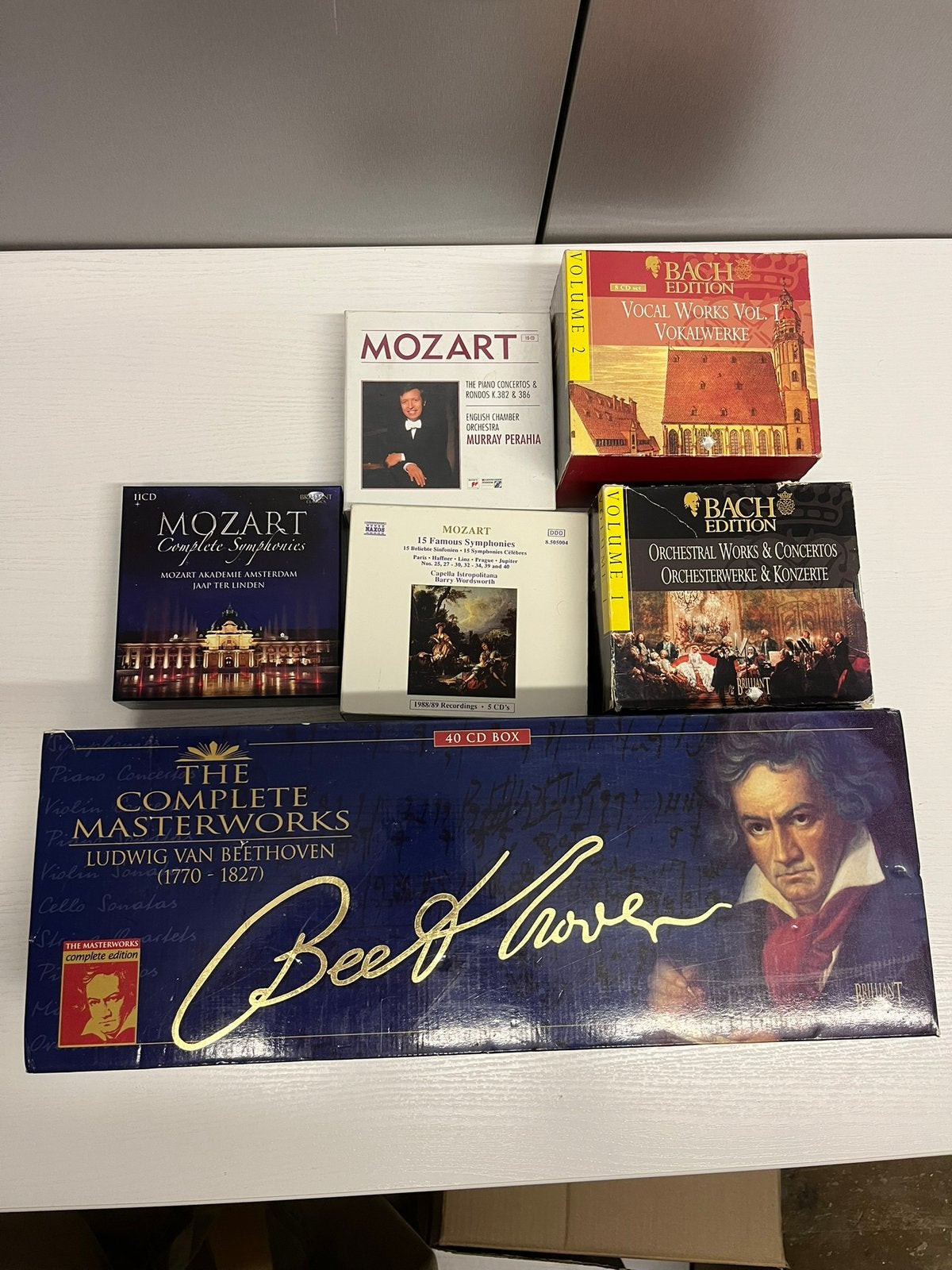 Collectie Klassieke CD-boxen (Bach, Mozart, Beethoven), Ophalen of Verzenden, Gebruikt