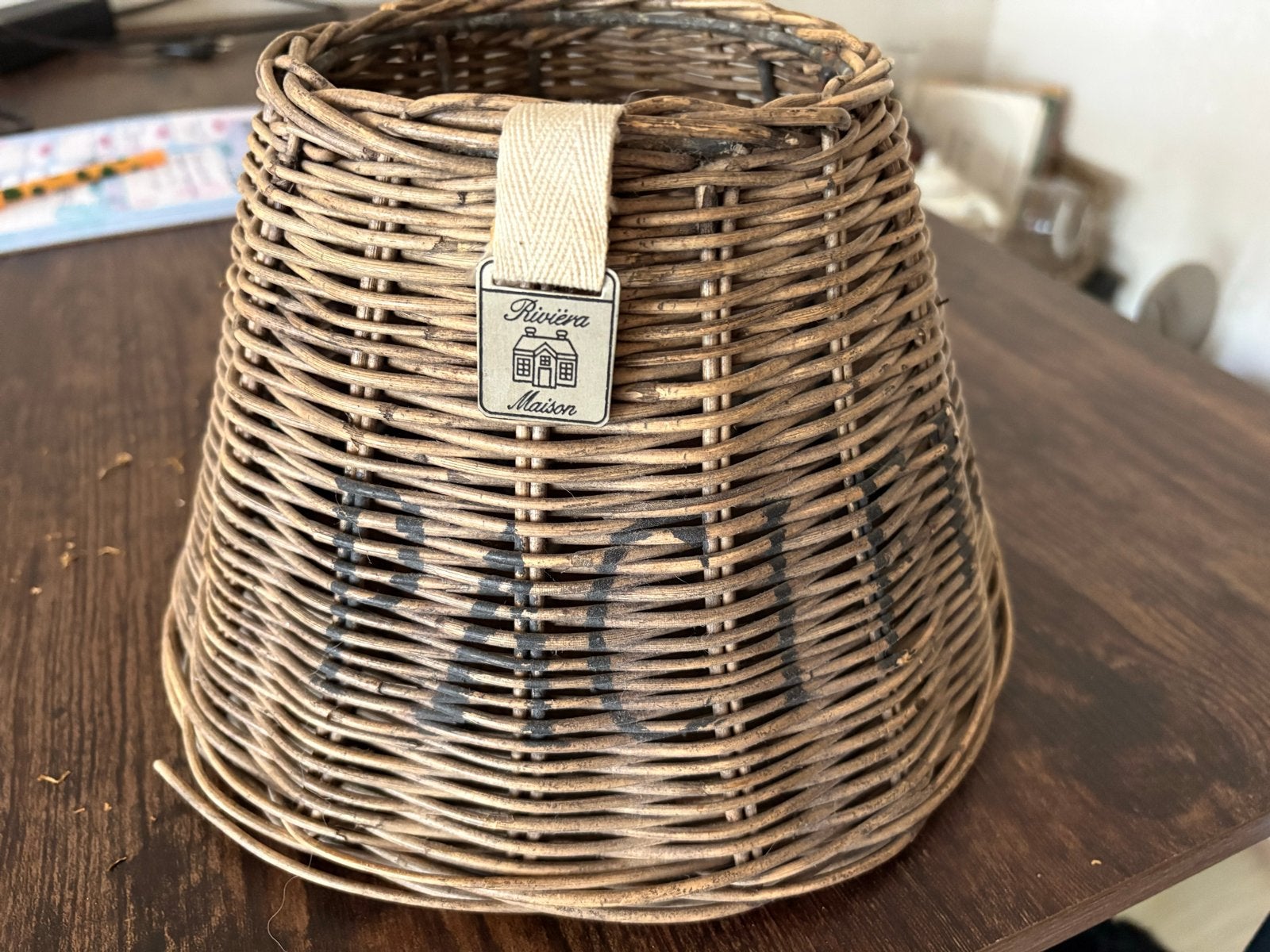 Riviera Maison Pacific Rotan Lampenkap, Gebruikt, Ophalen of Verzenden, Landelijk, Natuurlijk materiaal