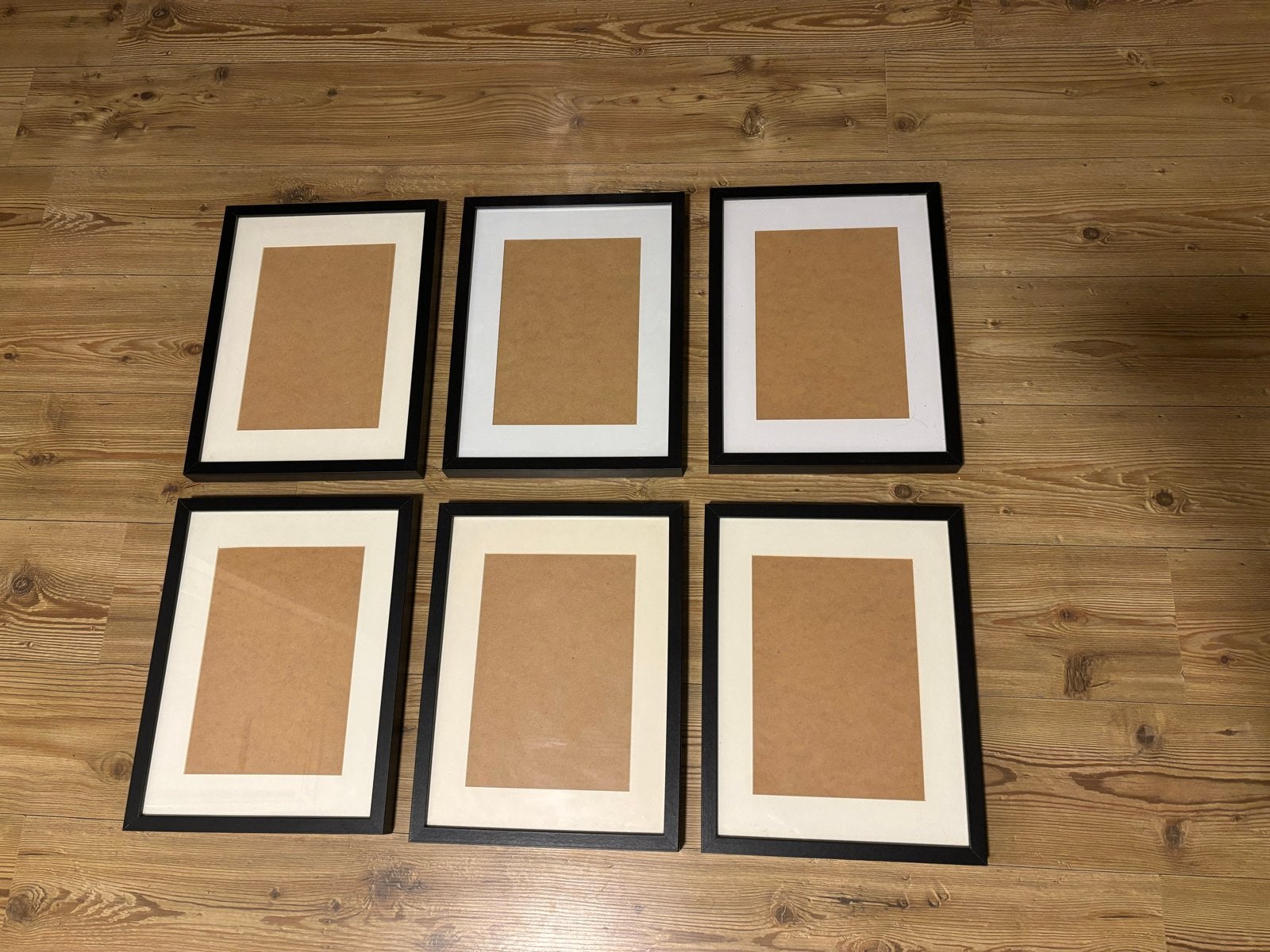 IKEA RIBBA Fotolijsten Zwart met Passe-partout (6 stuks), Huis en Inrichting, Ophalen, Gebruikt, Fotolijst, Met glas