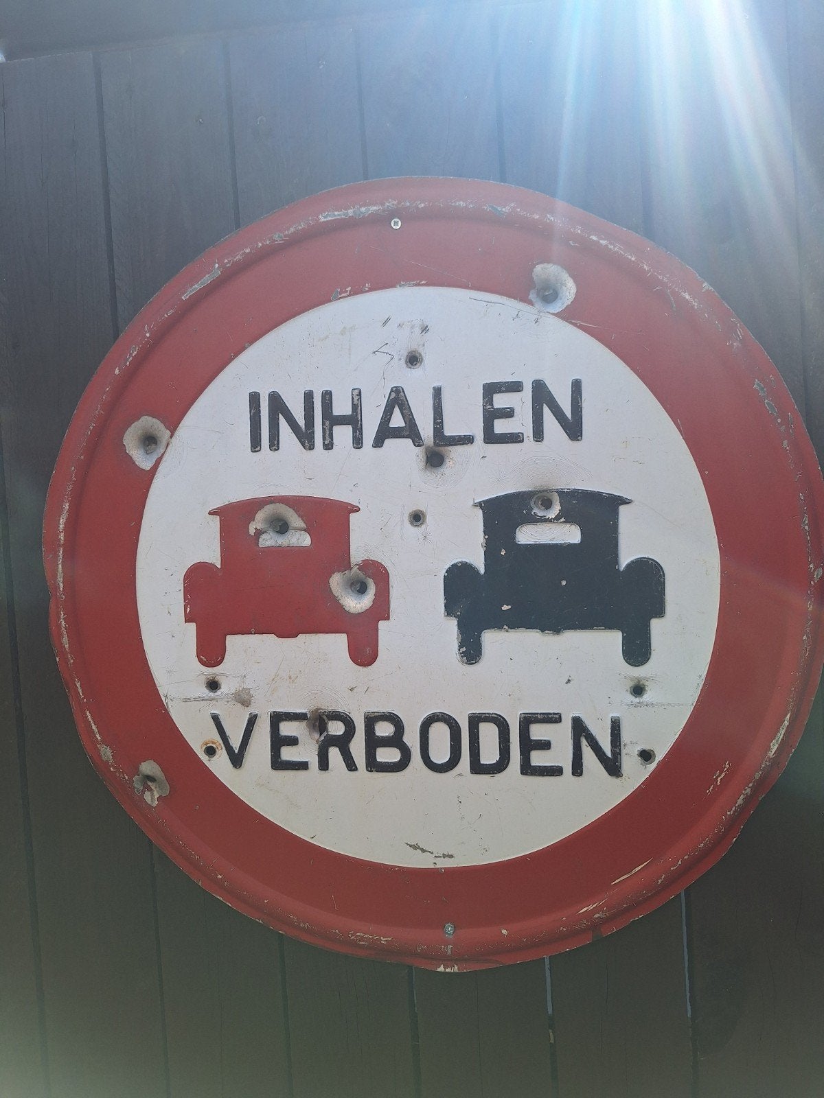 Uniek Inhalen Verboden Verkeersbord - Vintage Look, Antiek en Kunst, Ophalen