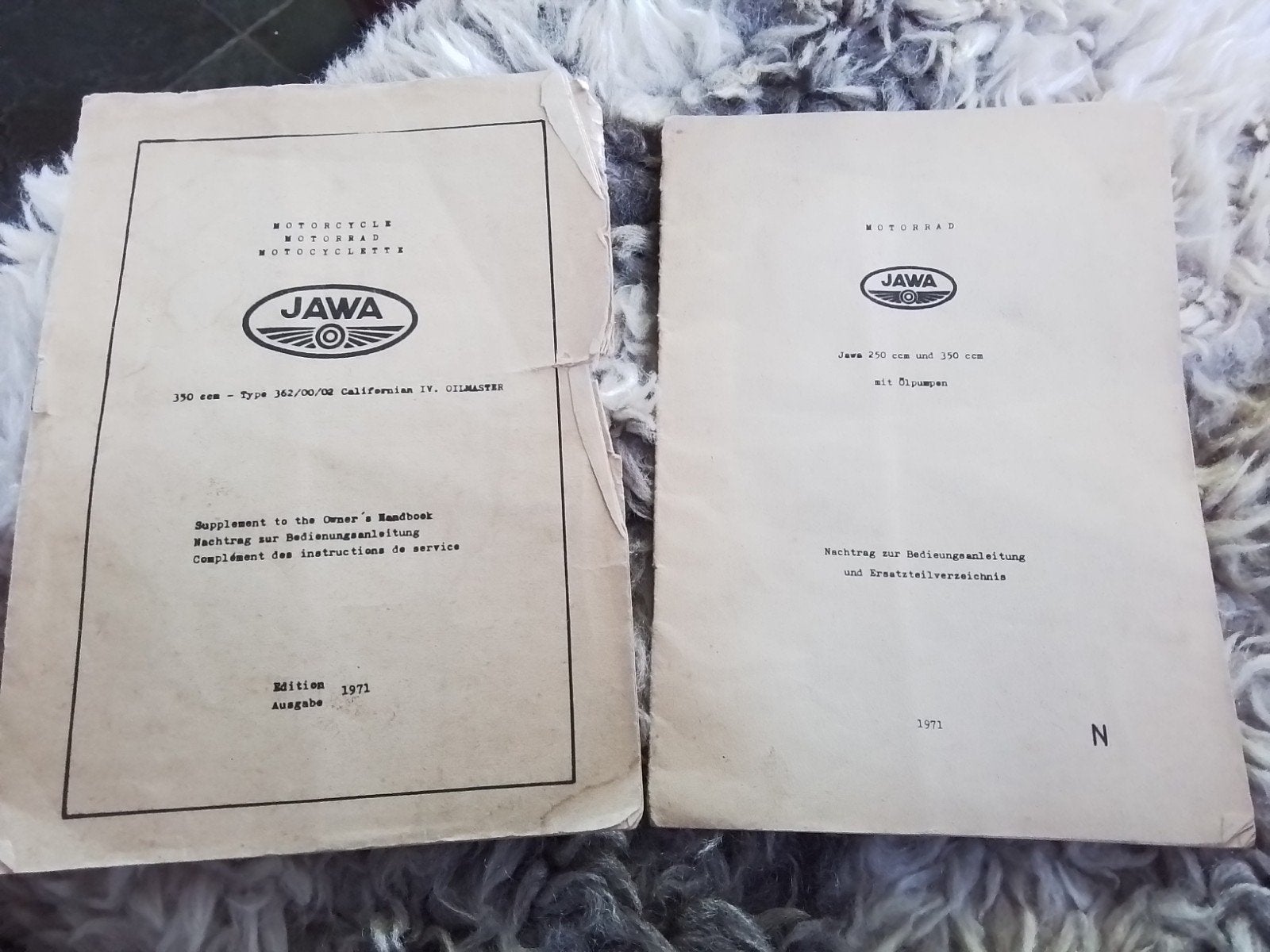 Jawa 250 cc-350cc supplement 2 delig 1971, Ophalen of Verzenden, Overige merken
