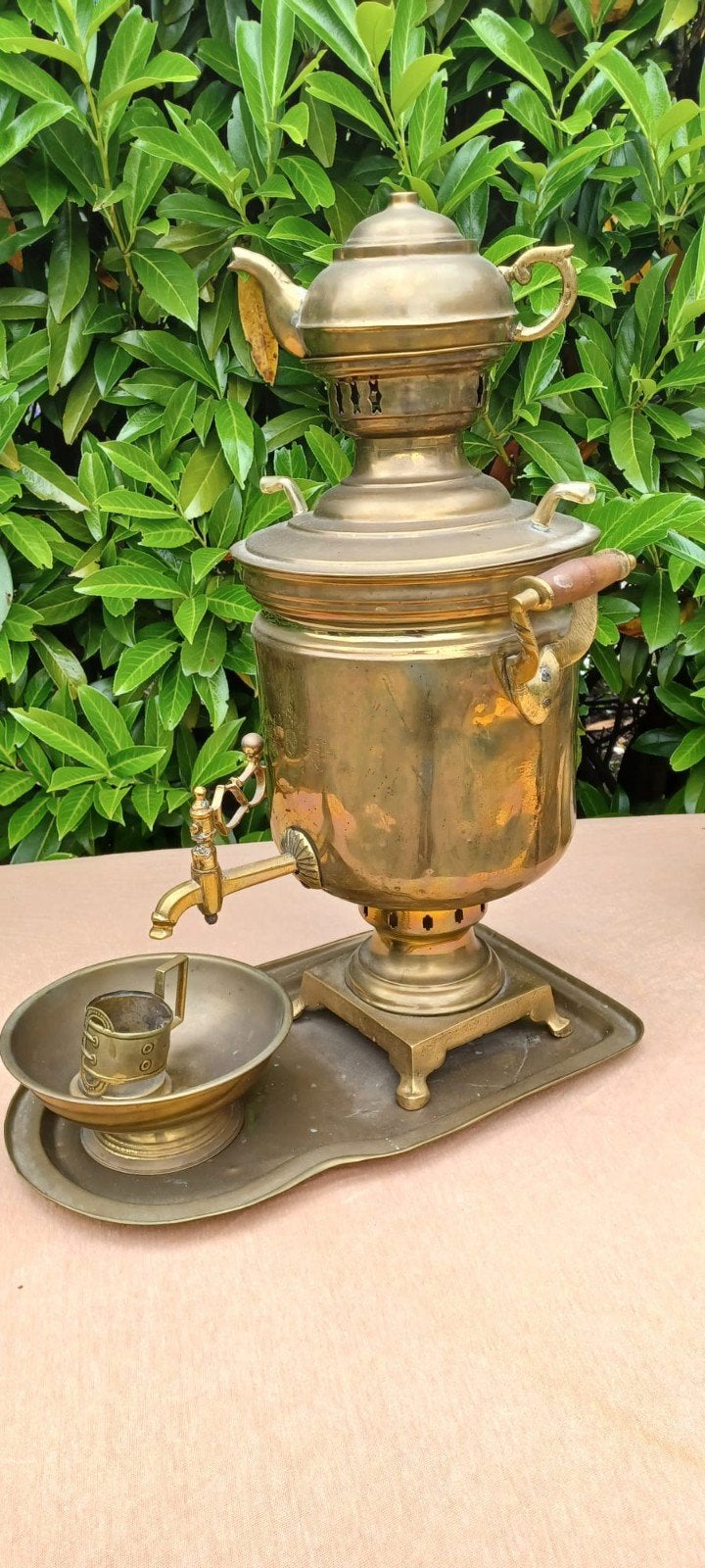 Antieke Samovar met Medailles en Hoofdafdruk, Antiek en Kunst, Antiek | Koper en Brons, Ophalen of Verzenden