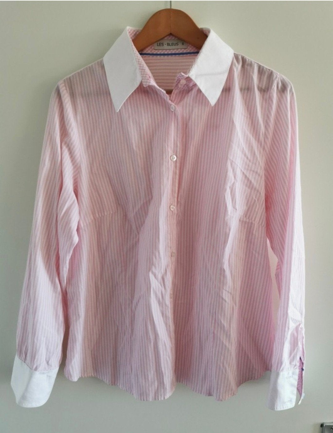 Roze blouse Les Bleus mt 46 ZGAN!
Boordje geruit met blauw., Ophalen of Verzenden, Zo goed als nieuw, Maat 46/48 (XL) of groter