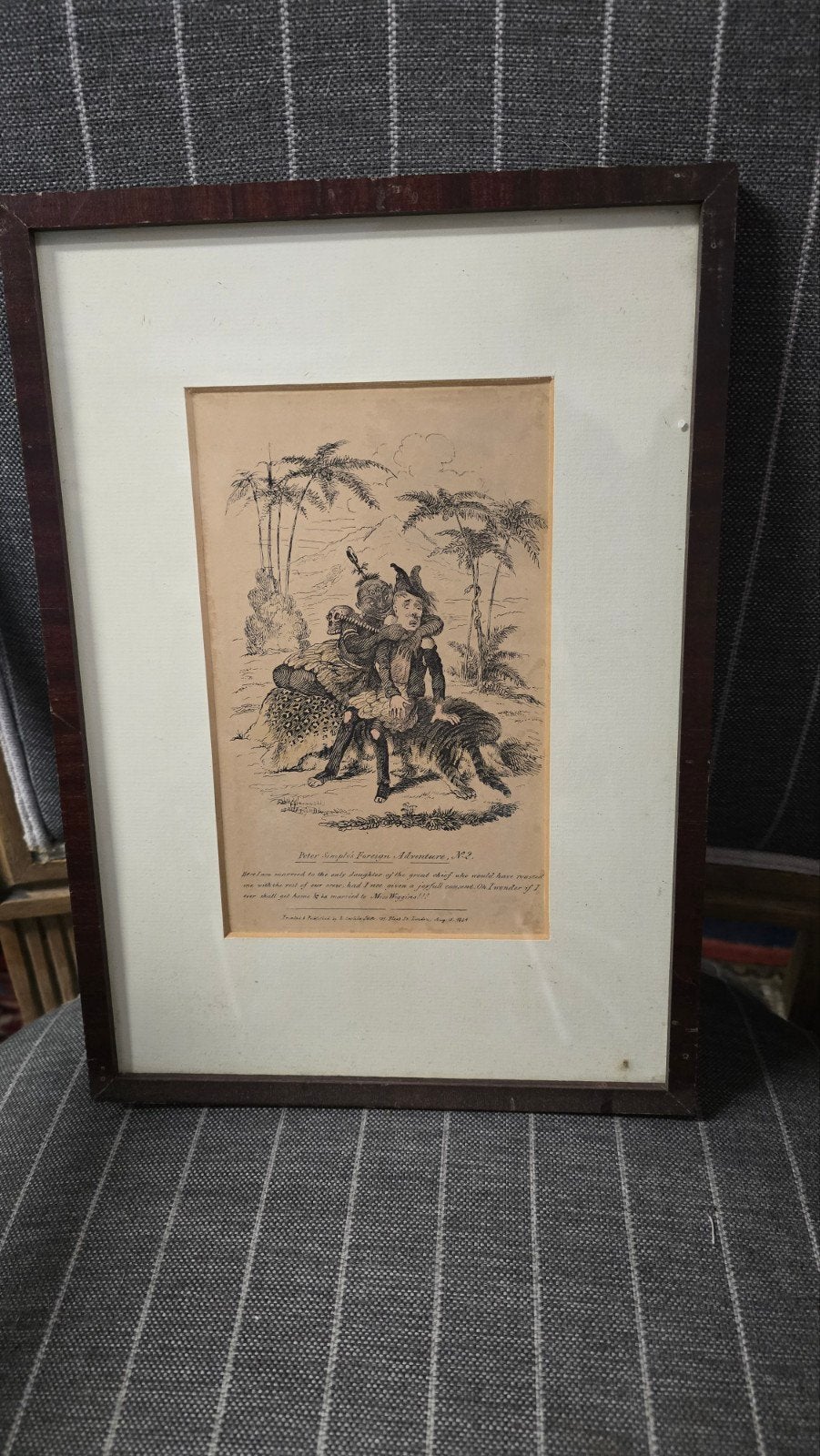 19e-eeuwse satirische prent/lithografie Robert Seymour, Antiek en Kunst, Ophalen of Verzenden