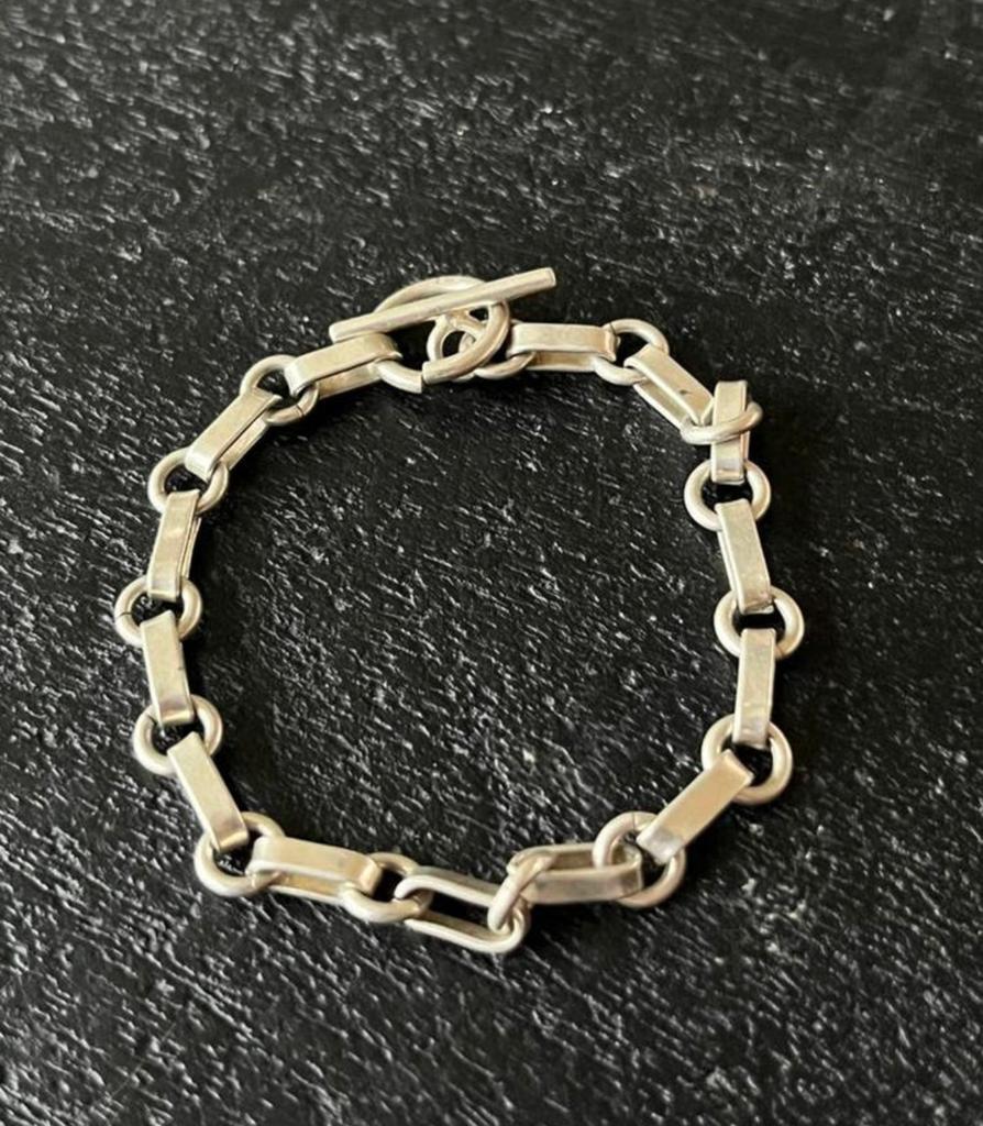 Zilveren FANTASIE SCHAKELARMBAND, Sieraden, Tassen en Uiterlijk, Armbanden, Verzenden, Zo goed als nieuw, Zilver, Zilver