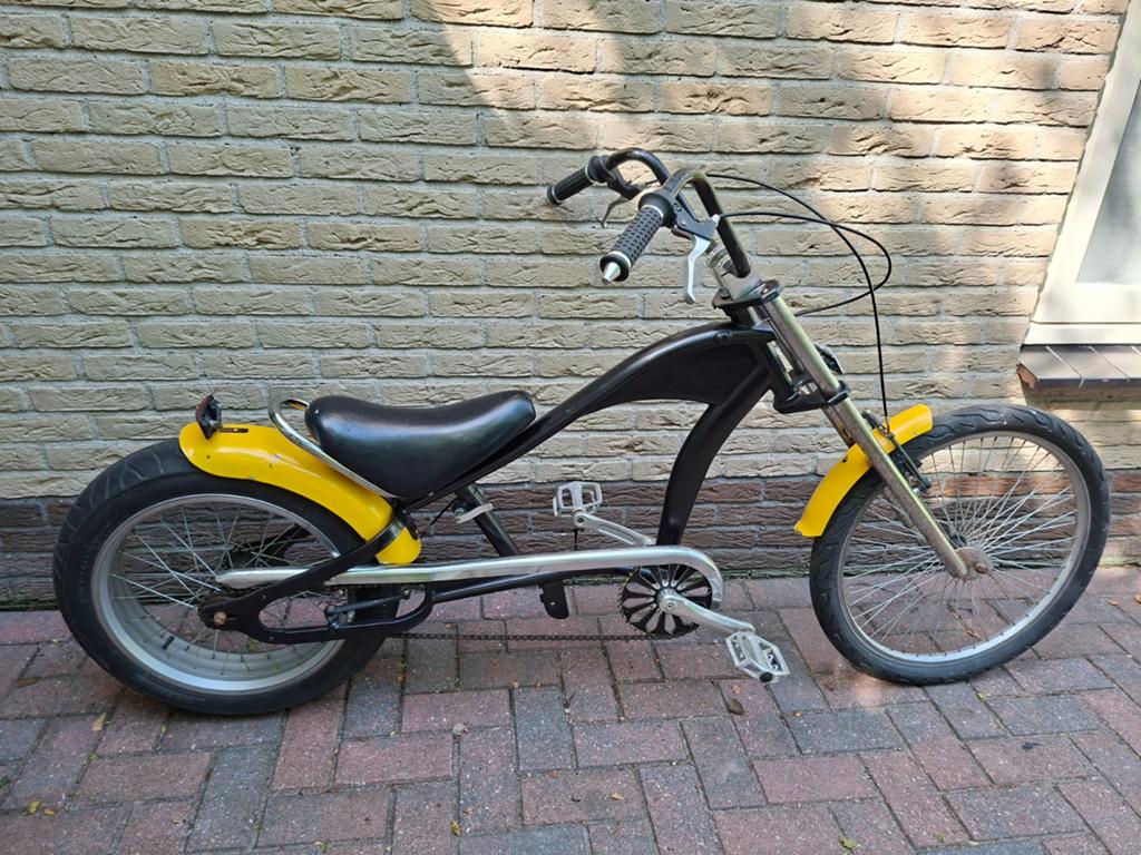 Unieke Chopper Fiets - Zwart/Geel, Ophalen of Verzenden, Gebruikt, Onbekend
