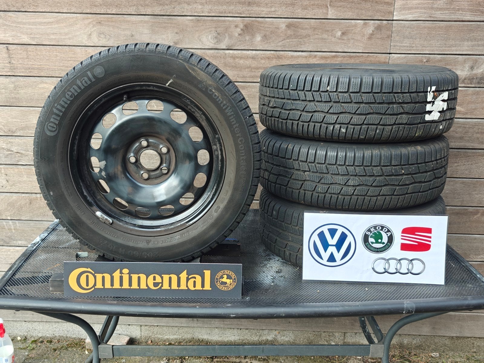 mooie set Continental winterbanden Taigo, T-Cross, Kamiq, Ophalen, Gebruikt, 16 inch, Banden en Velgen