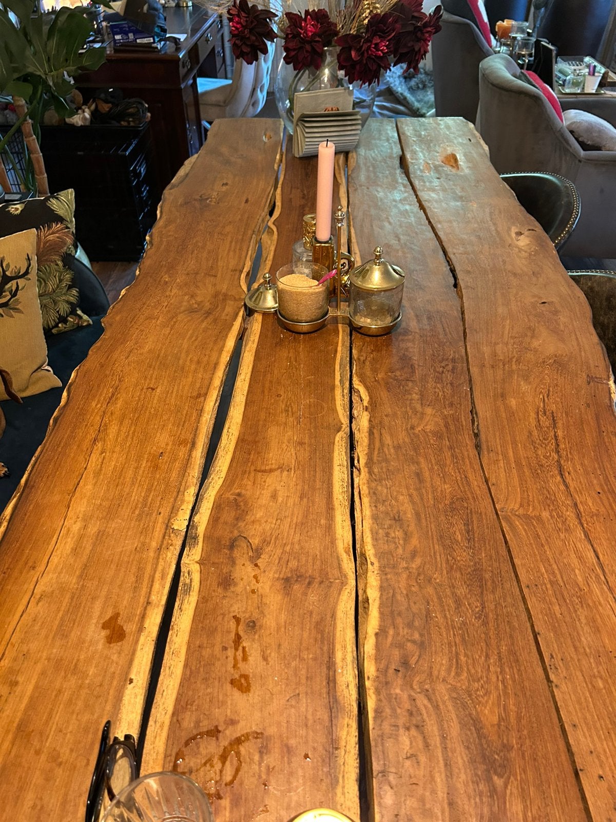 Eettafel boomstam, Gebruikt, 200 cm of meer, 50 tot 100 cm, Landelijk