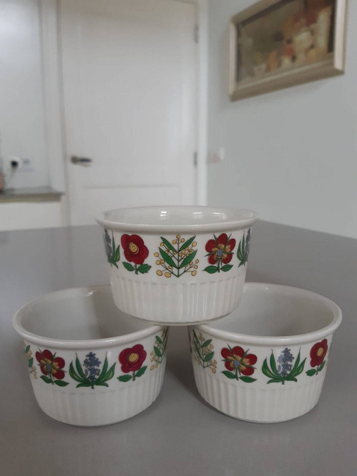 3 vintage Ovenschaaltjes,  ramekins Villeroy en Boch, Ophalen of Verzenden, Overige stijlen, Porselein, Schaal of Schalen