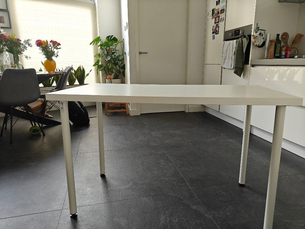 IKEA ALEX bureau (met poten) - wit, Ophalen, Overige typen, Gebruikt, 120 cm