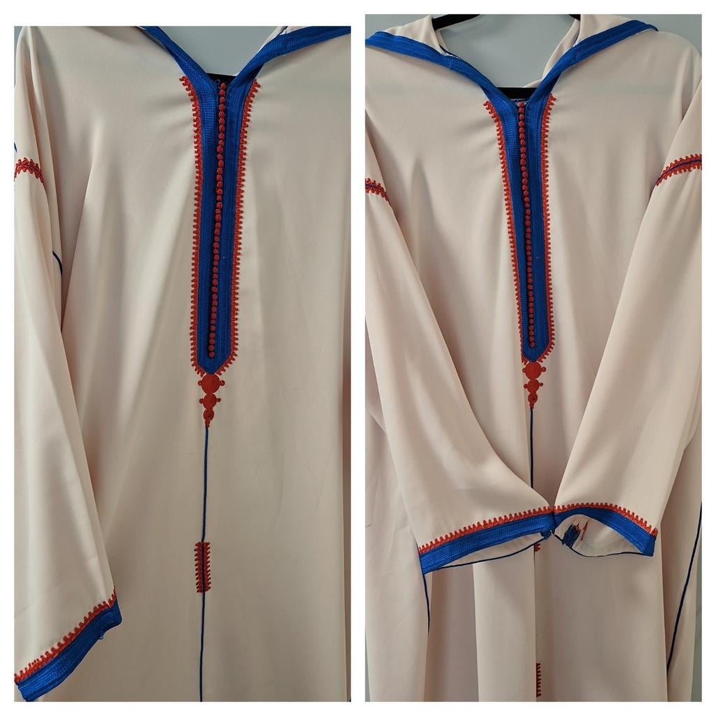 Prachtige Simpele Jelleba met Blauwe en Rode Details, Onbekend, Ophalen of Verzenden, Zo goed als nieuw