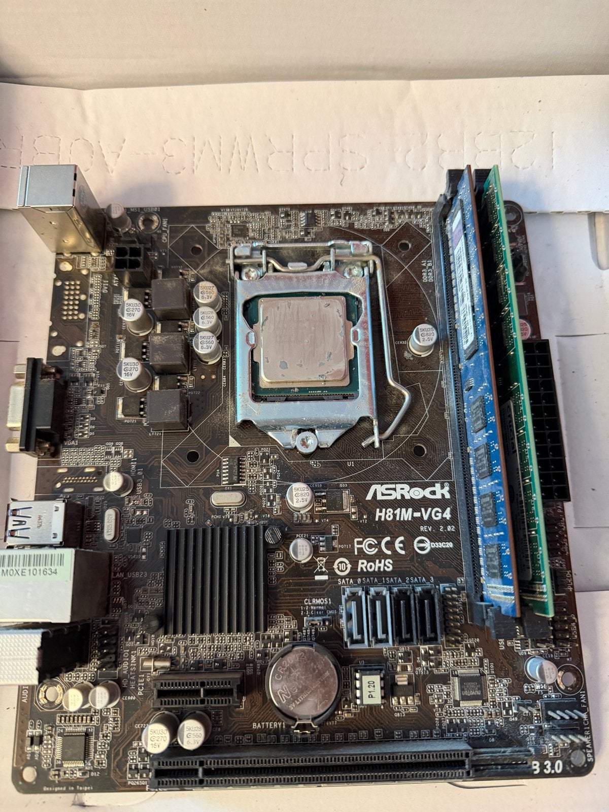 Intel Core i5 4440 met ASRock H81M-VG4 en 8GB DDR3 RAM, Computers en Software, Ophalen of Verzenden, Gebruikt, Intel, DDR3