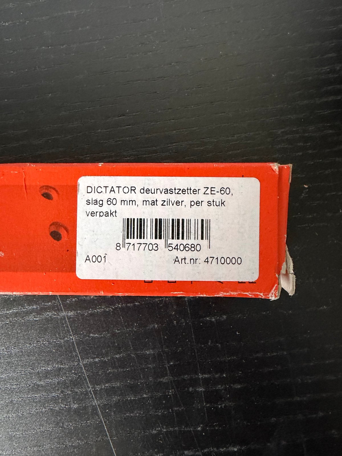 Foto 2 van DICTATOR deurvastzetter ZE-60, slag 60 mm, mat zilver