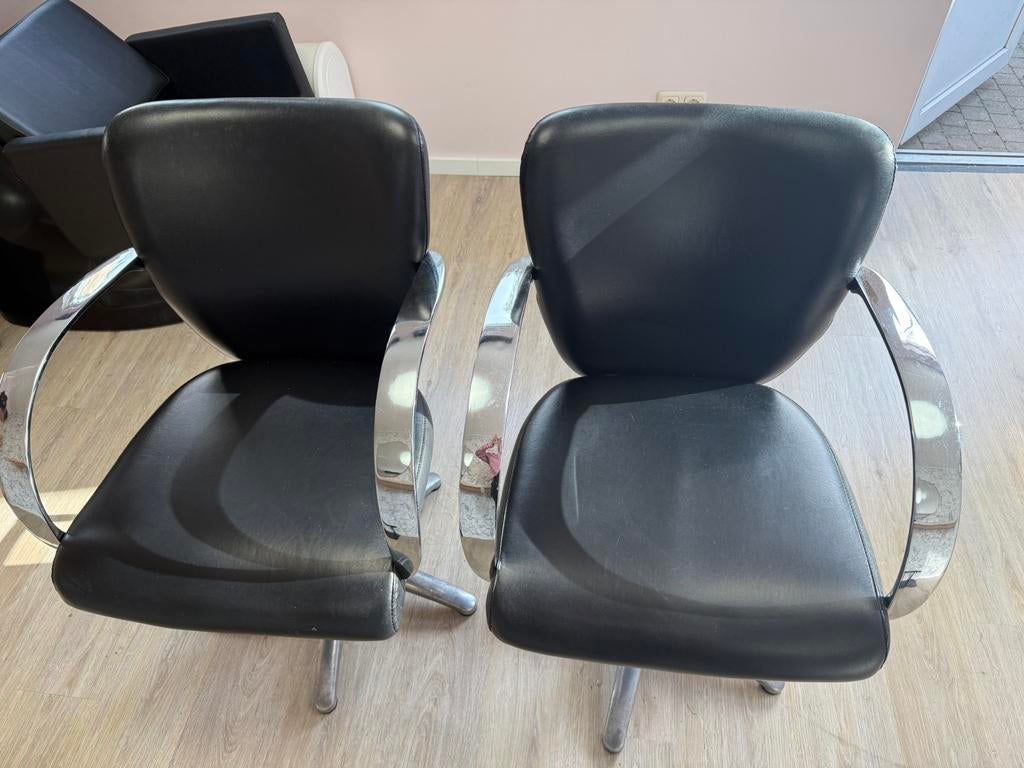 2 kappersstoelen, Ophalen, Gebruikt, Twee, Kappersstoel