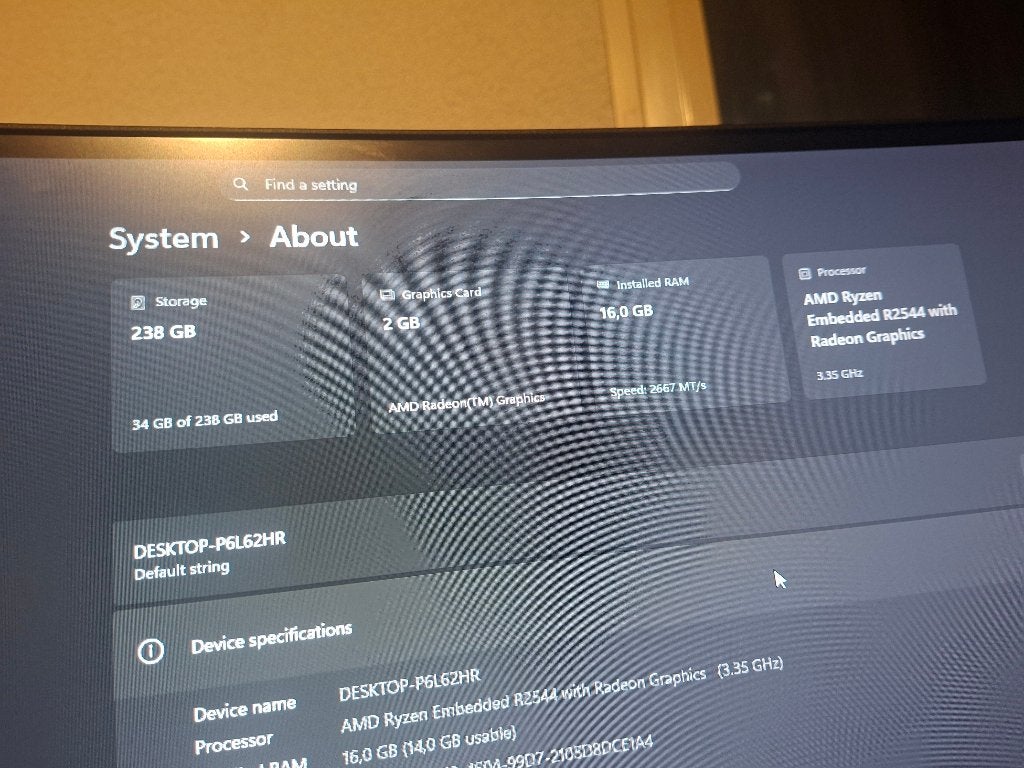 Mini pc ryzen 2544 16gbddr4 256m2, Ophalen, 256 GB, Zo goed als nieuw, AMD Ryzen 7