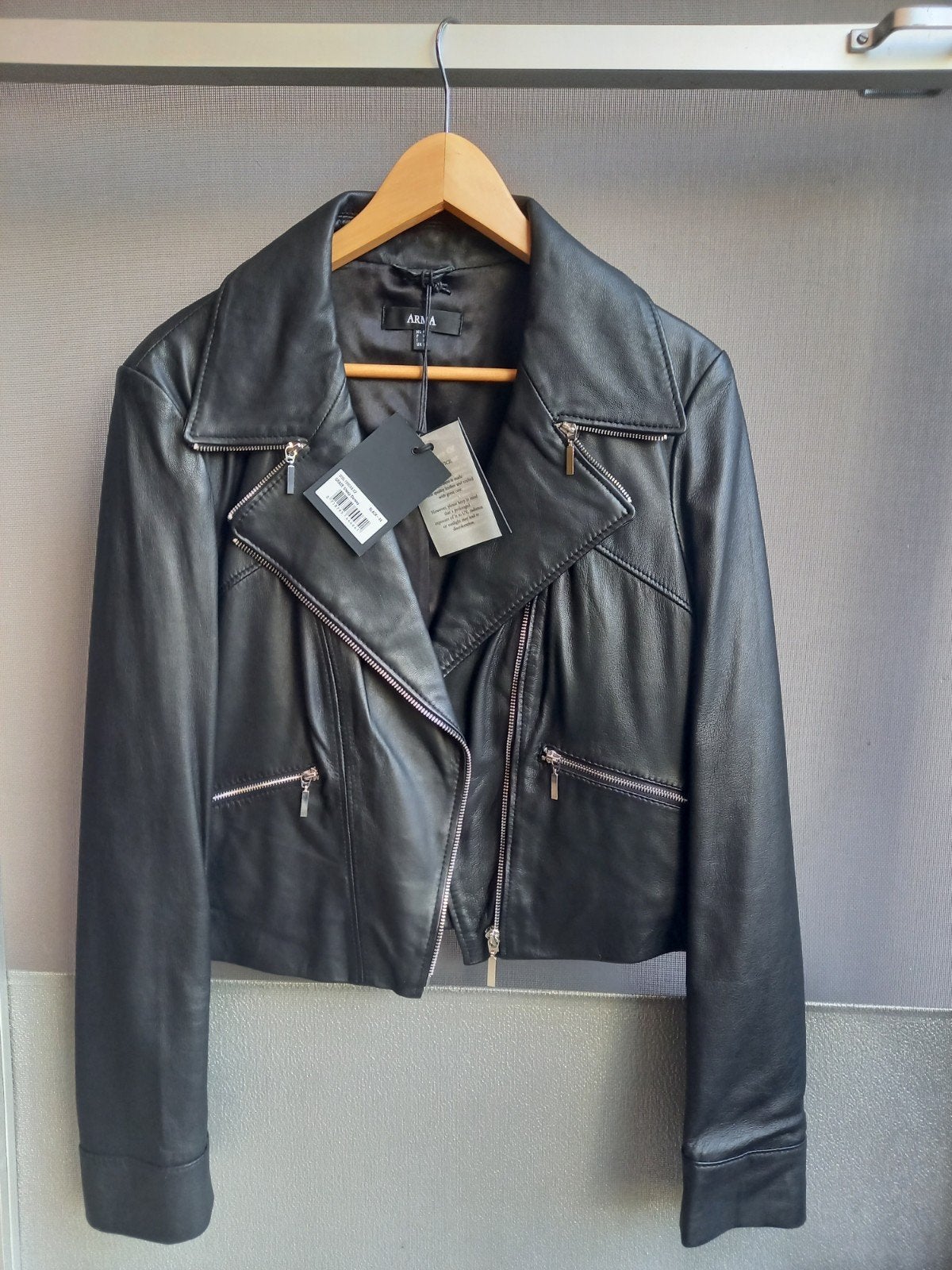 Nieuwe ARMA Leren Bikerjack Zwart Maat 44, Kleding | Dames, Jassen | Winter, Zwart, Maat 42/44 (L), Nieuw, Ophalen of Verzenden