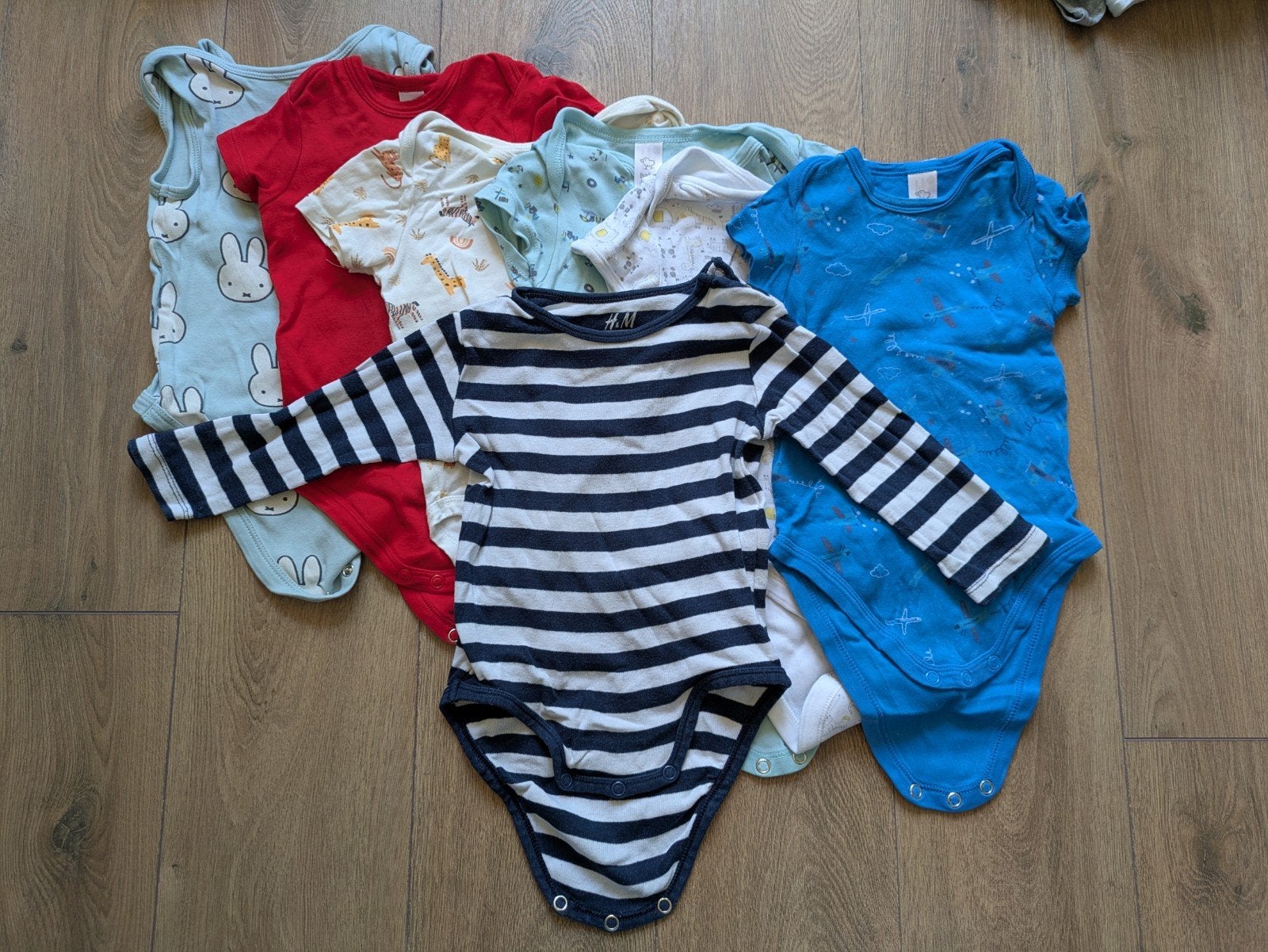 7 rompers maat 80, waarvan 1 met lange mouwen, Ophalen, Gebruikt, Jongetje of Meisje, Nacht- of Onderkleding