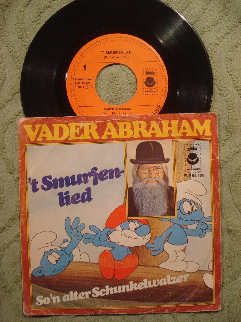 Vader Abraham 7" Vinyl Single: ‘t Smurfenlied’ (Nederland), Cd's en Dvd's, Ophalen of Verzenden, Gebruikt, 7 inch, Nederlandstalig