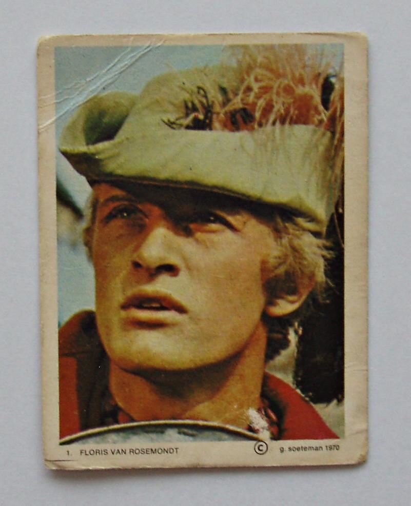 Floris van Rosemondt Plaatje nr. 1 - Rutger Hauer - 1970, Verzamelen, Verzenden, Zo goed als nieuw, Tv, Foto of Kaart