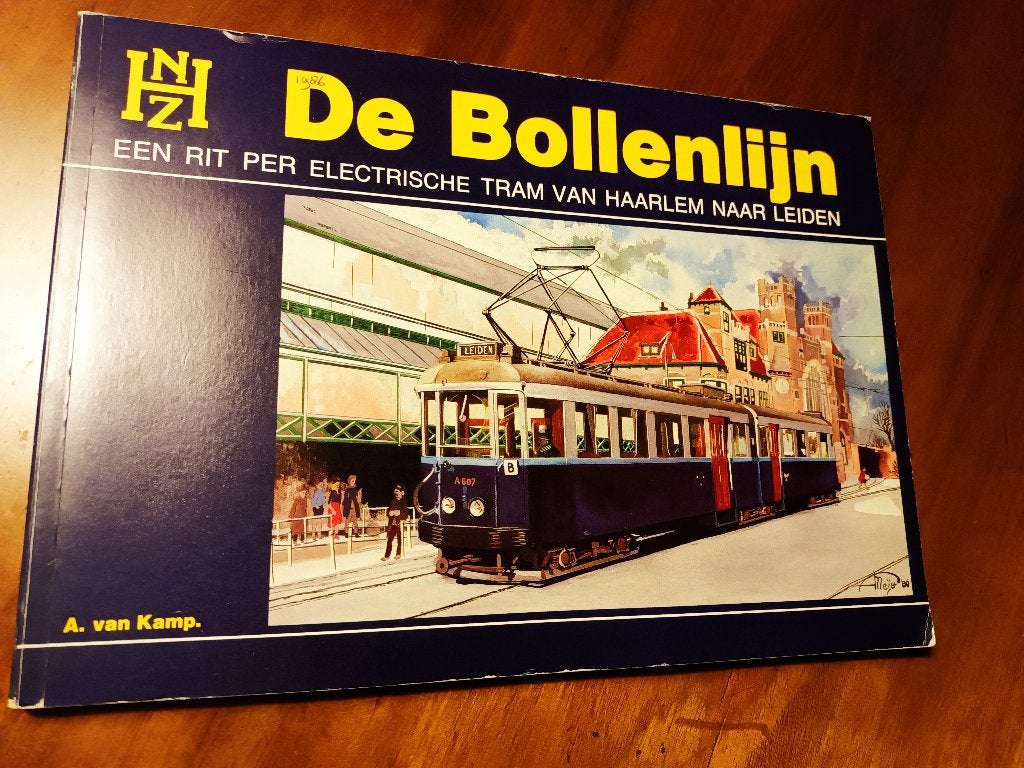 Boek De bollenlijn Haarlem-Leiden met losse plattegrond, Ophalen of Verzenden, Gebruikt, Tram, Boek of Tijdschrift