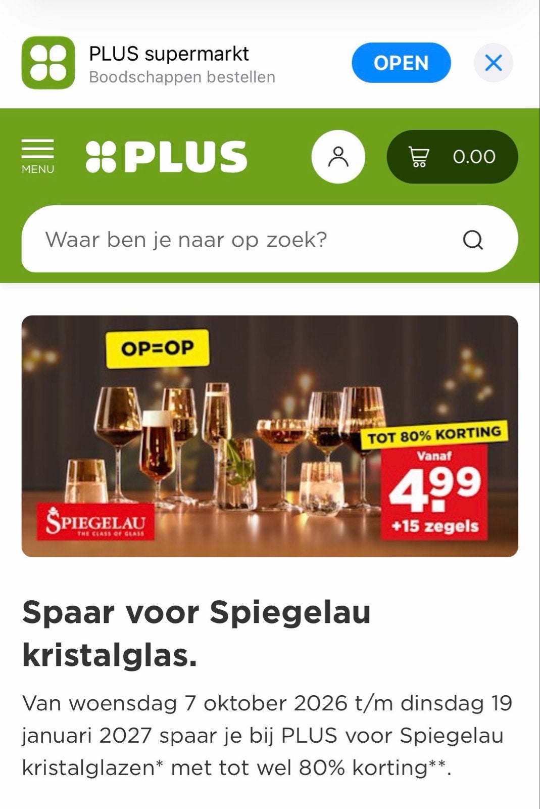 Plus kristalglazen gezocht voor uitzet, Verzenden, Nieuw, Overige merken, Glas