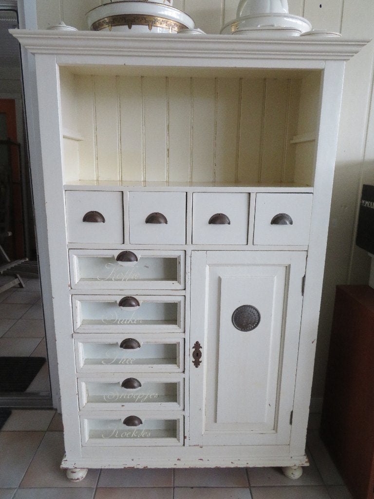 Oude keukenkast, voorraadkast., Huis en Inrichting, Kasten | Buffetkasten, Ophalen, Gebruikt, Vintage, Glas