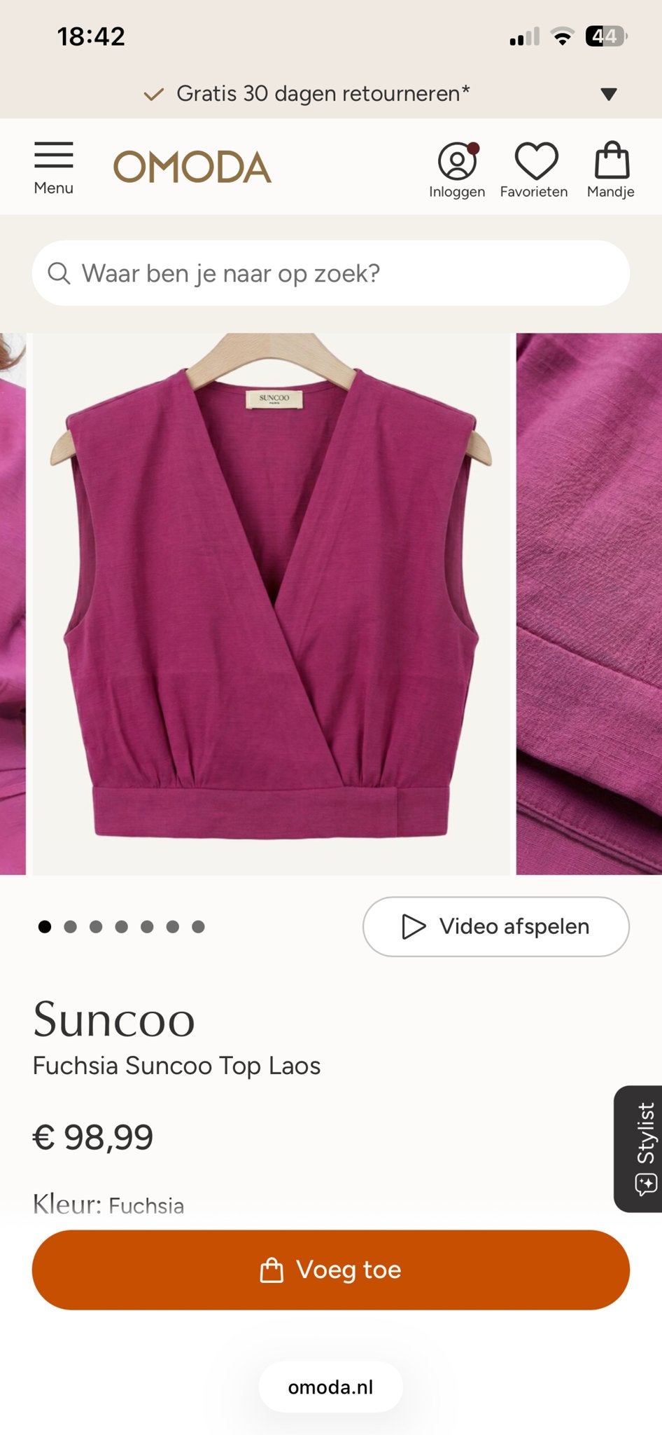 Suncoo Fuchsia Top Laos - Stijlvolle Overlag Top, Kleding | Dames, Tops, Maat 38/40 (M), Ophalen of Verzenden, Zo goed als nieuw