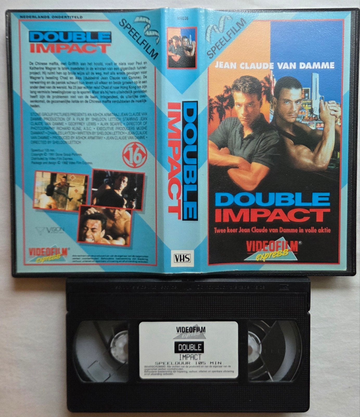 Van Damme Double Impact VHS Actie/Martial-Arts, Cd's en Dvd's, Vanaf 16 jaar, Ophalen of Verzenden, Gebruikt, Actie en Avontuur
