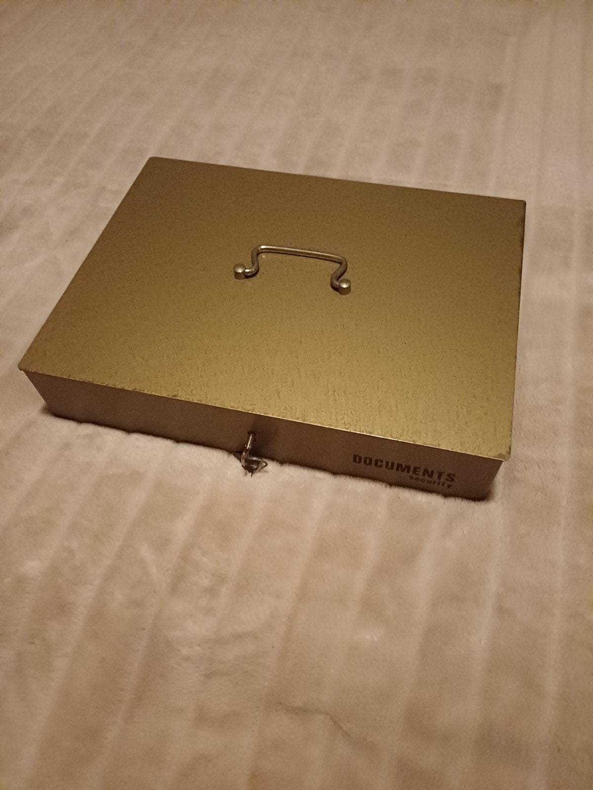 Metalen Documentenbox met Slot - Goudkleurig, Ophalen, Minder dan 50 cm, Gebruikt, Minder dan 50 cm