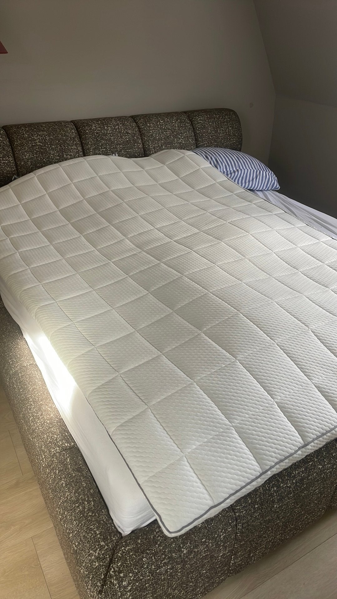 Topper bed 140x200, Ophalen, Gebruikt, Wit, Tweepersoons