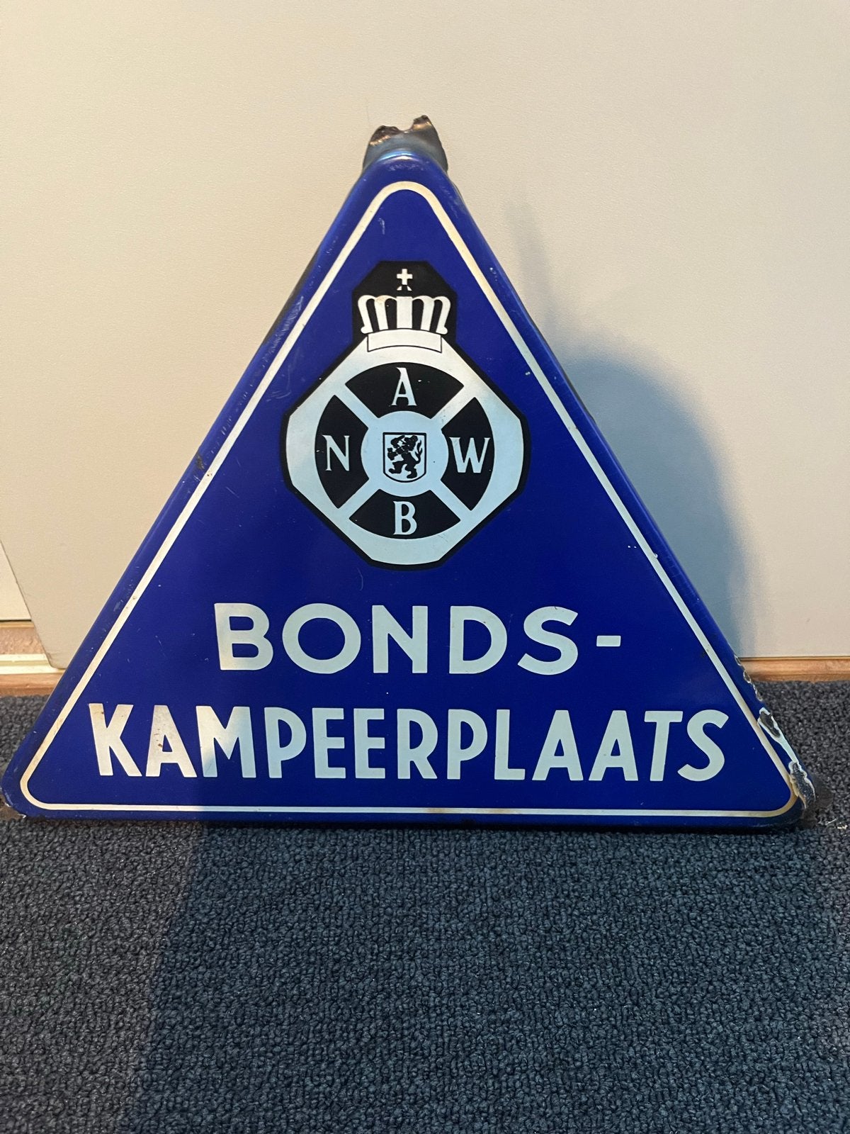 Vintage ANWB Bonds-Kampeerplaats Emaille Bord, Verzamelen, Ophalen