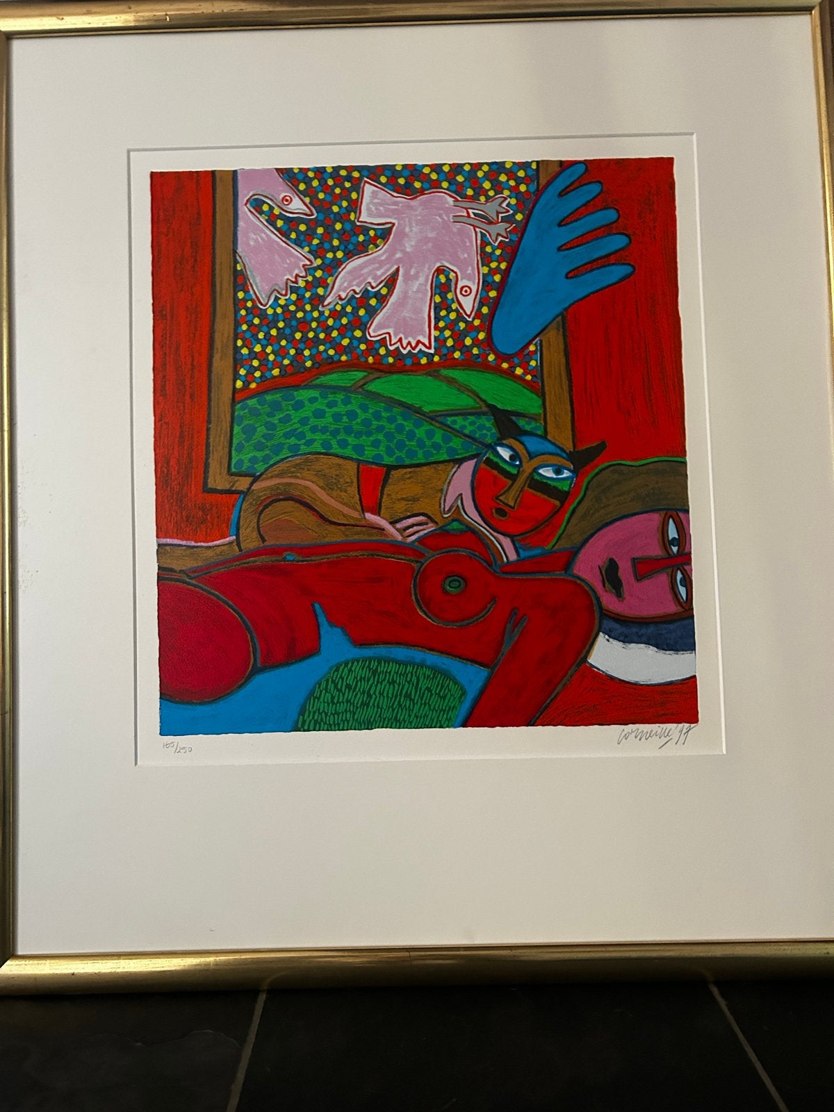 GUILLAUME CORNEILLE - Zonder titel. Kleurenlithografie., Genummerd, Ophalen of Verzenden, Abstract, Lithografie