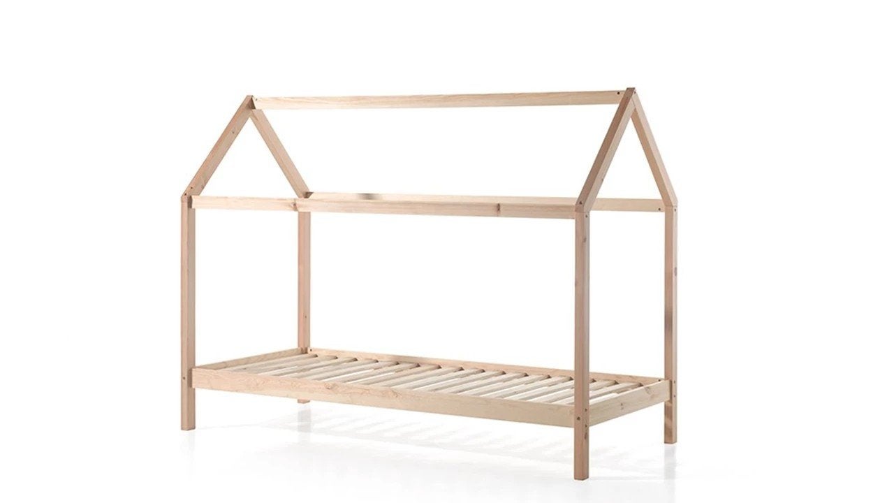 Vipack huisbed met Childhome tipi tent, Ophalen, 85 tot 100 cm, Zo goed als nieuw, Lattenbodem