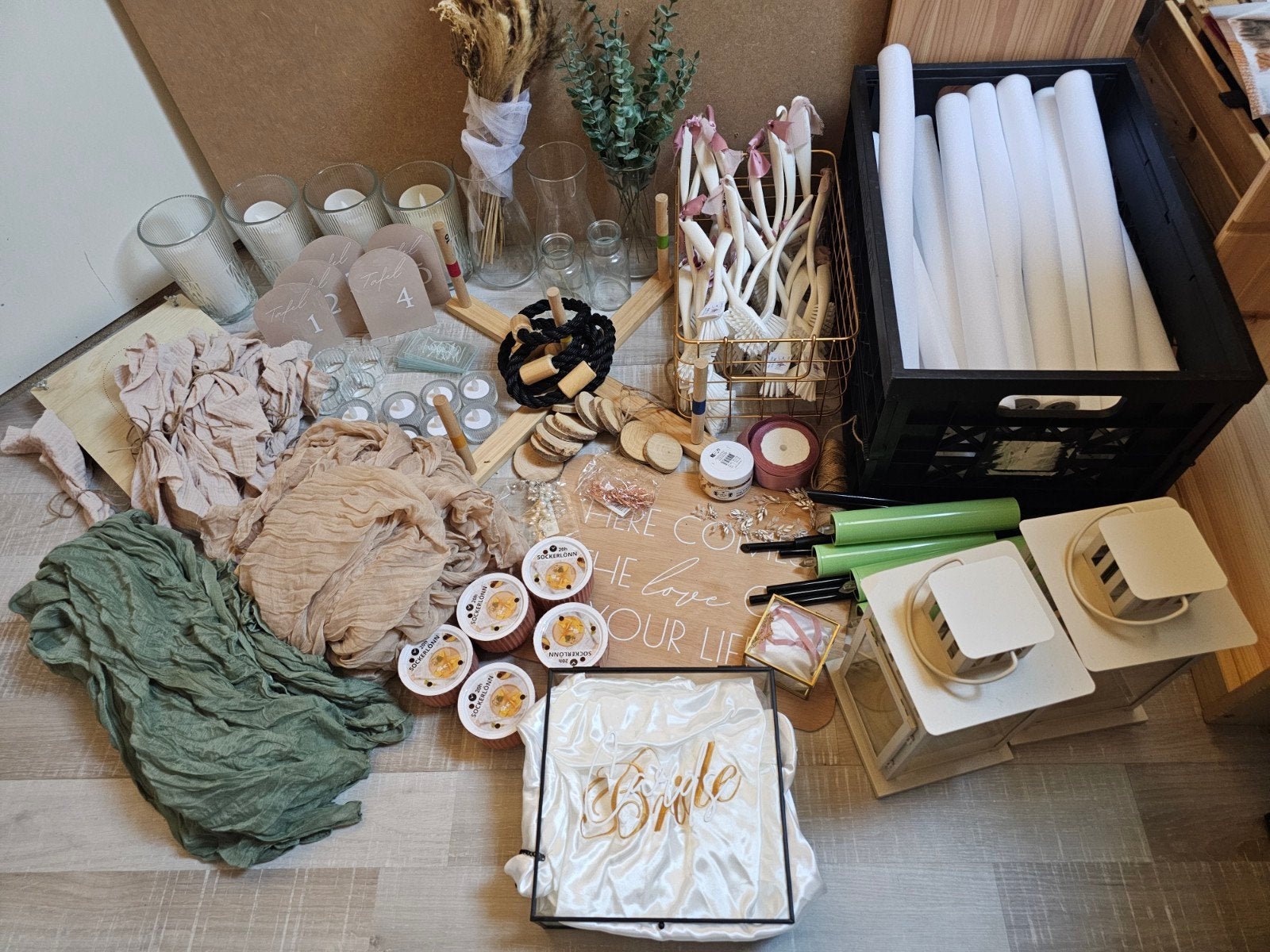 decoratie voor bruiloft, Gebruikt, Overige thema's, Beige, Handgemaakt