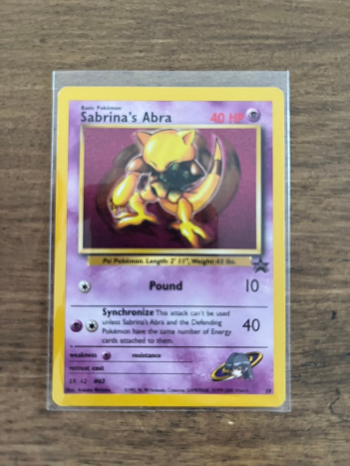 Pokemon - Sabrina’s Abra #19 Wizards Promo, Ophalen of Verzenden, Zo goed als nieuw, Losse kaart