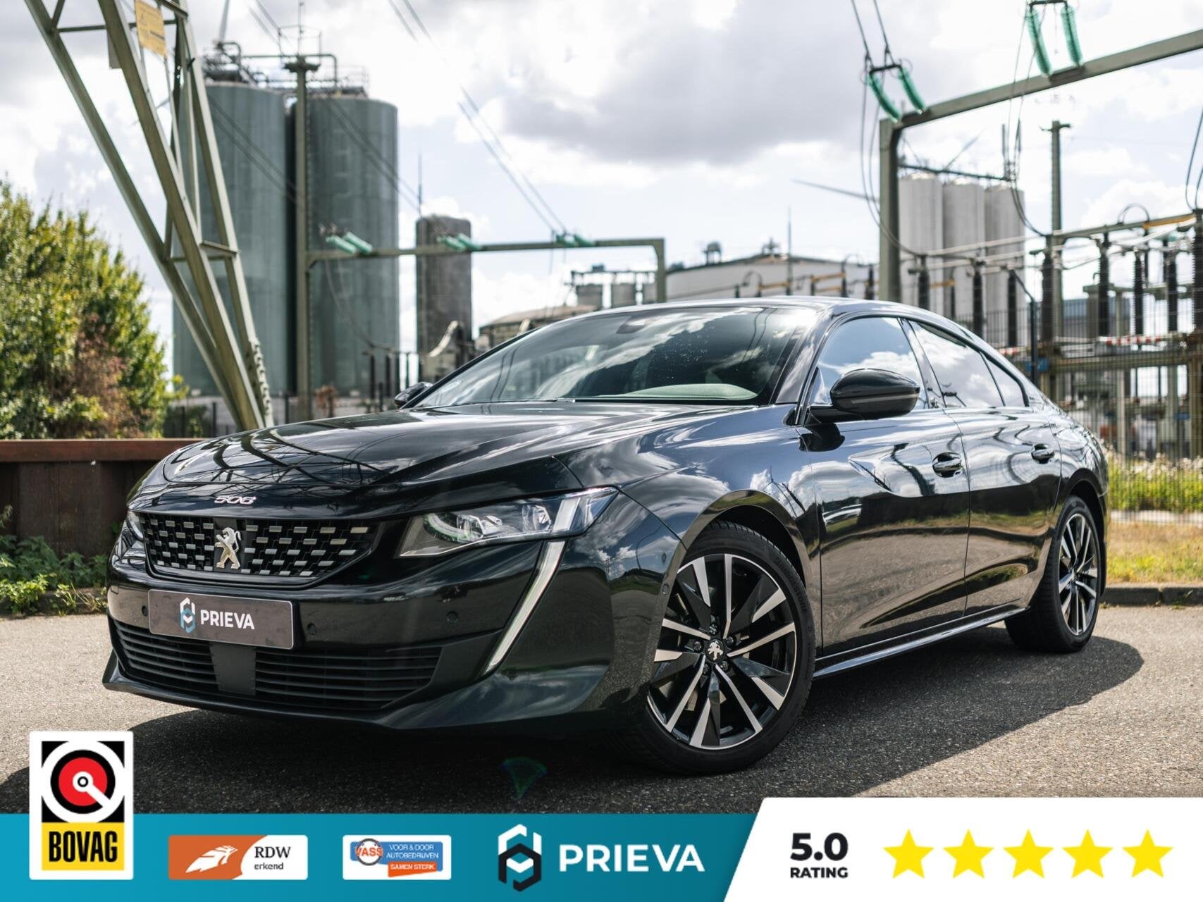 Peugeot 508 1.6 Hybrid GT|225 pk|Black Pack| 18” Sportvelg, 745 kg, Gebruikt, Zwart, 4 cilinders