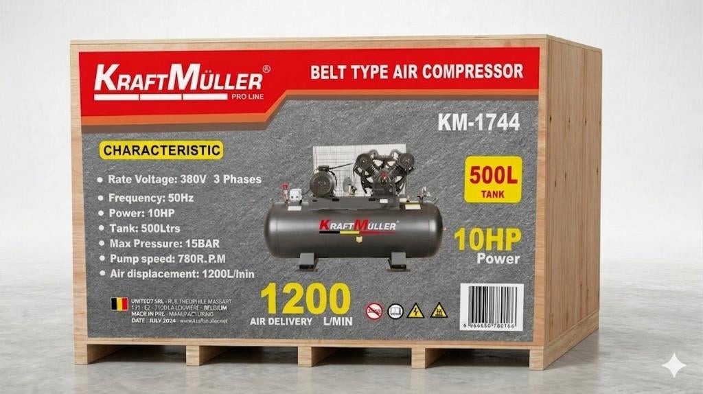 COMPRESSOR 500 LITER PROLINE, 800 liter/min of meer, Nieuw, Ophalen of Verzenden, Geluidgedempt