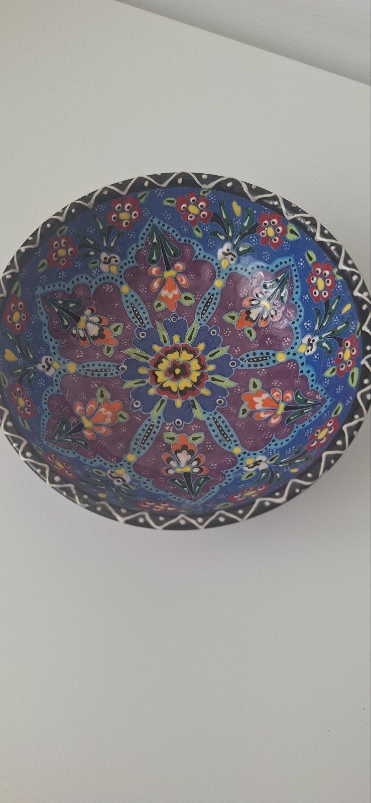 Handgemaakte Turkse kom, Kütahya keramiek, 15cm rond, Ophalen