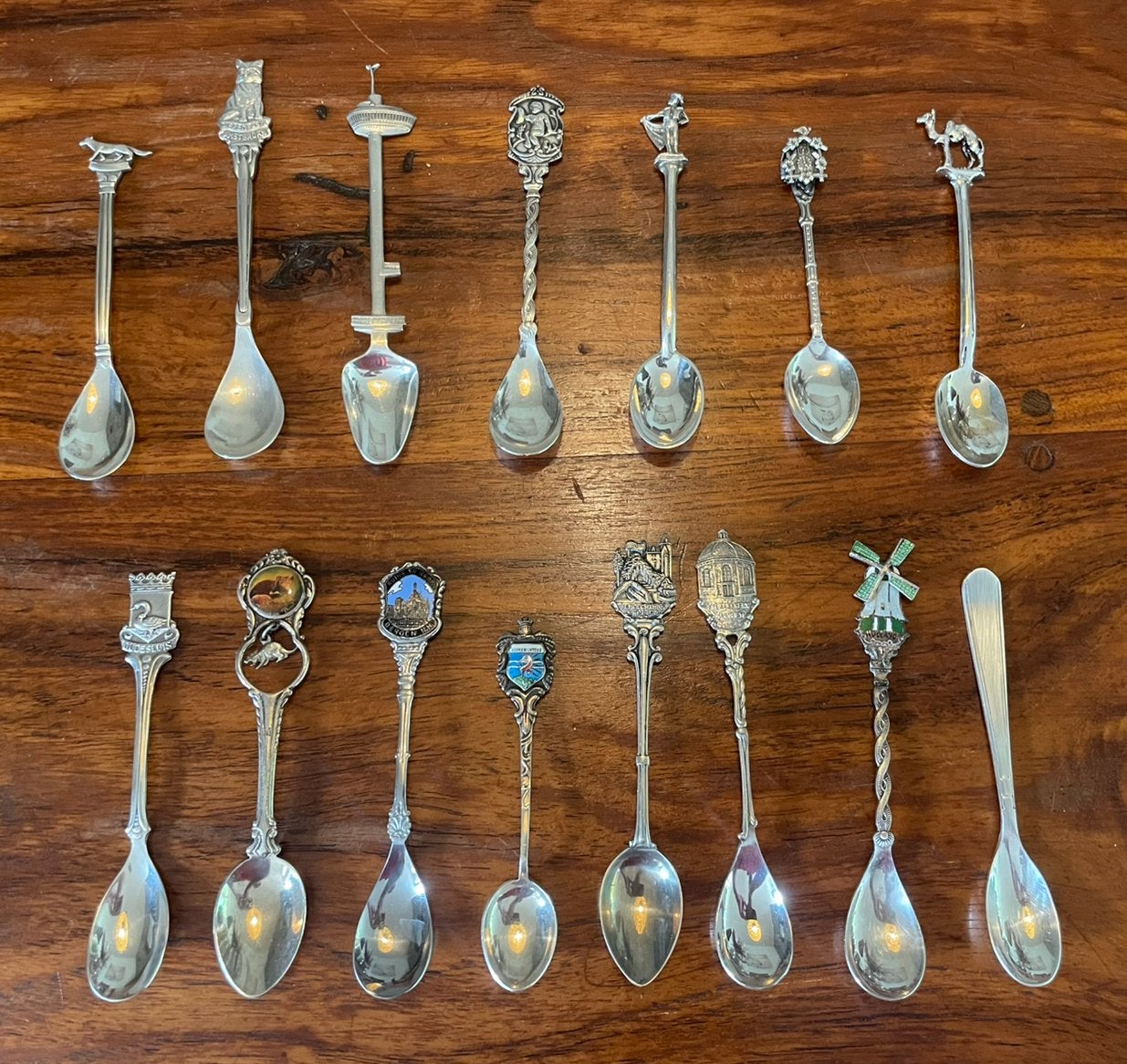 15 zilveren of verzilverde theelepels, Ophalen of Verzenden