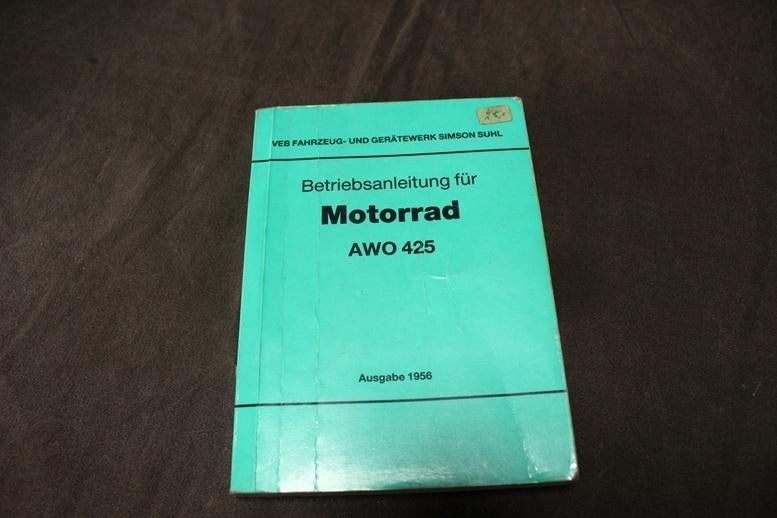 AWO 425 1956 motorrad betriebsanleitung  VEB Simson, Ophalen of Verzenden, Overige merken