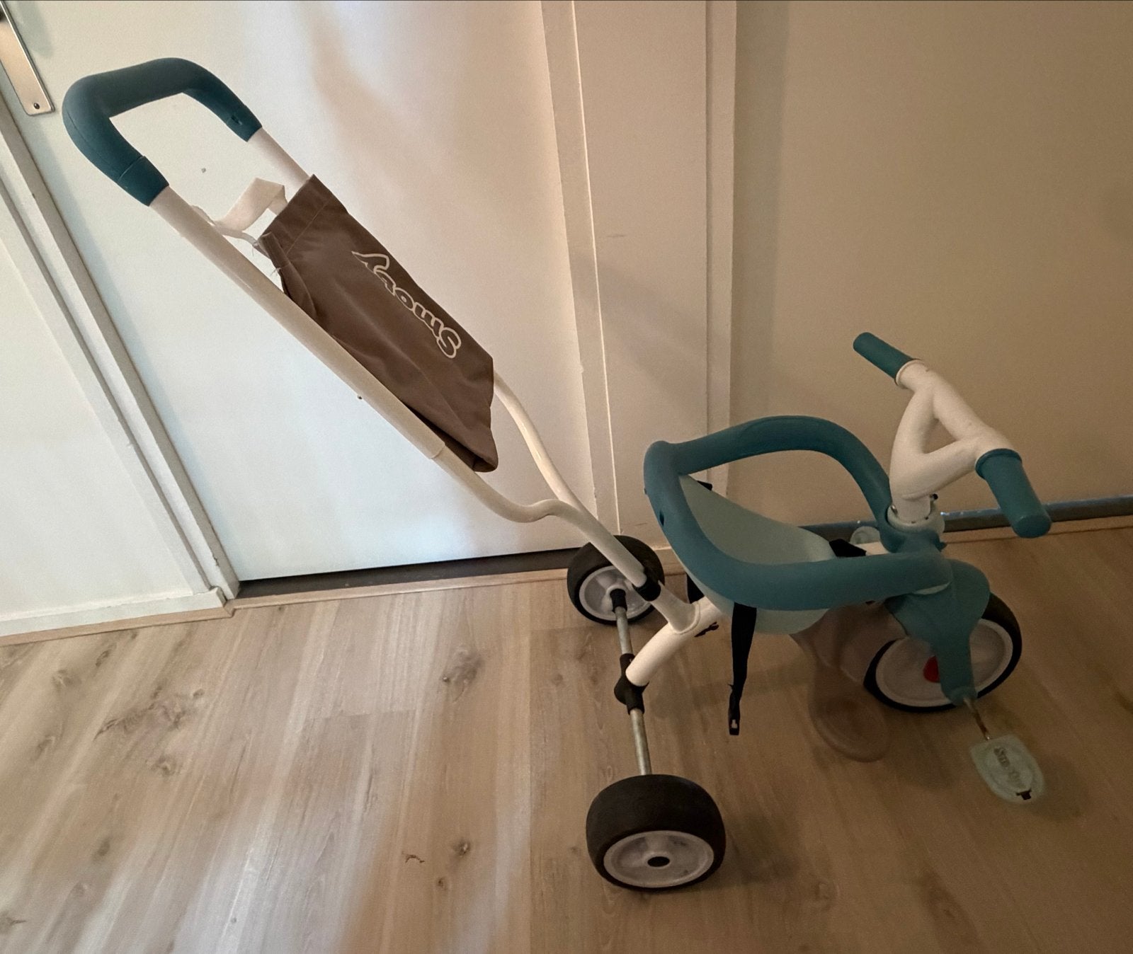Smoby Be Move Confort 3-in-1 driewieler met duwstang, Ophalen, Gebruikt, Terugtraprem, Duwstang