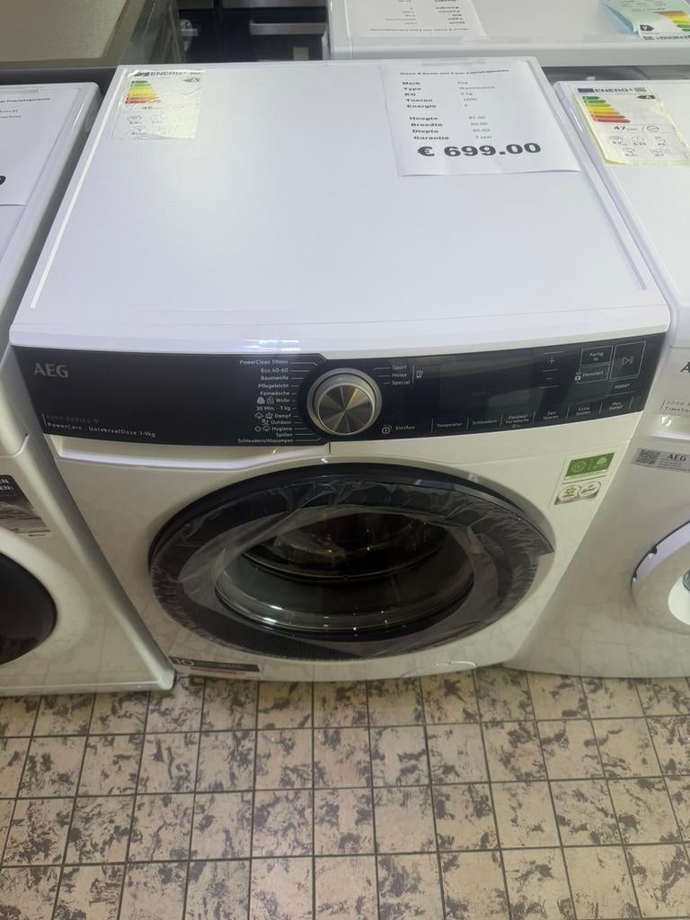 Aeg 9 kg wasmachine 1600 toeren 8000 serie nieuw, Ophalen, Aeg, Minder dan 85 cm, 8 tot 10 kg