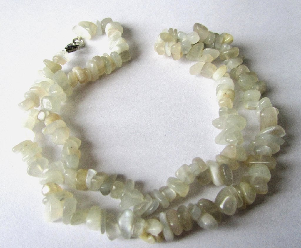 mooie vintage Maansteen ketting collier, Sieraden, Tassen en Uiterlijk, Verzenden, Zo goed als nieuw, Steen of Mineraal, Met edelsteen
