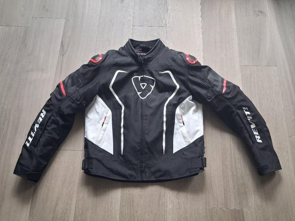 Rev'It Motorjack Vertex H2O wit/rood XL, Ophalen, Jas | textiel, Heren, Rev'it