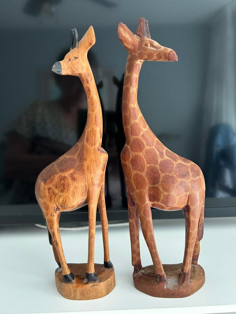 Giraffen uit Wereldwinkel, Antiek en Kunst, Kunst | Beelden en Houtsnijwerken, Overige onderwerpen, Houtsnijwerk, Ophalen of Verzenden