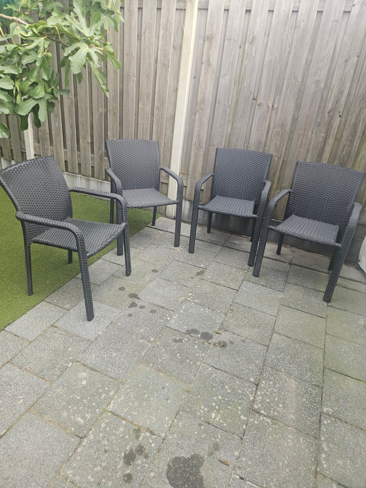 Wicker tuinstoel - Goede conditie 4 stuks, Tuin en Terras, Ophalen of Verzenden, Zo goed als nieuw, Wicker