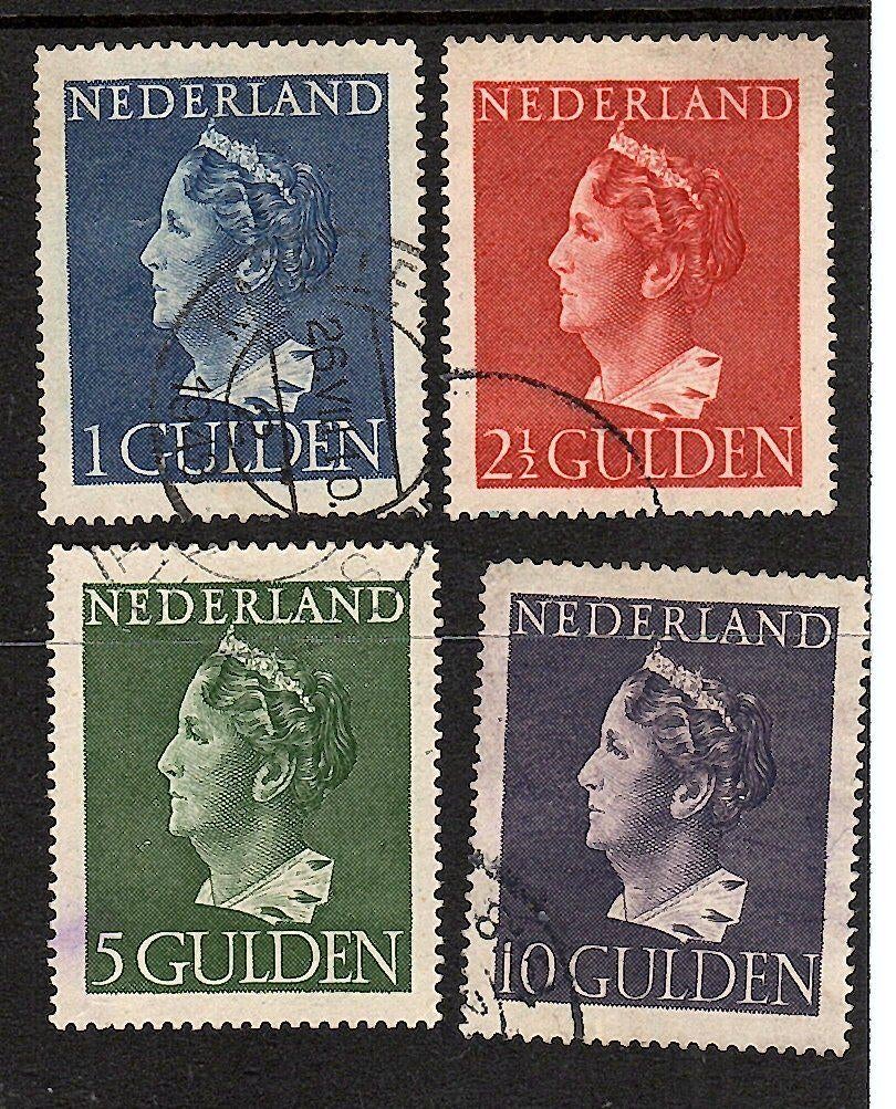 581 nvph 346-349 koningin Wilhelmina 1940 gebruikt cw€99.-, Postzegels en Munten, Postzegels | Nederland, Ophalen of Verzenden