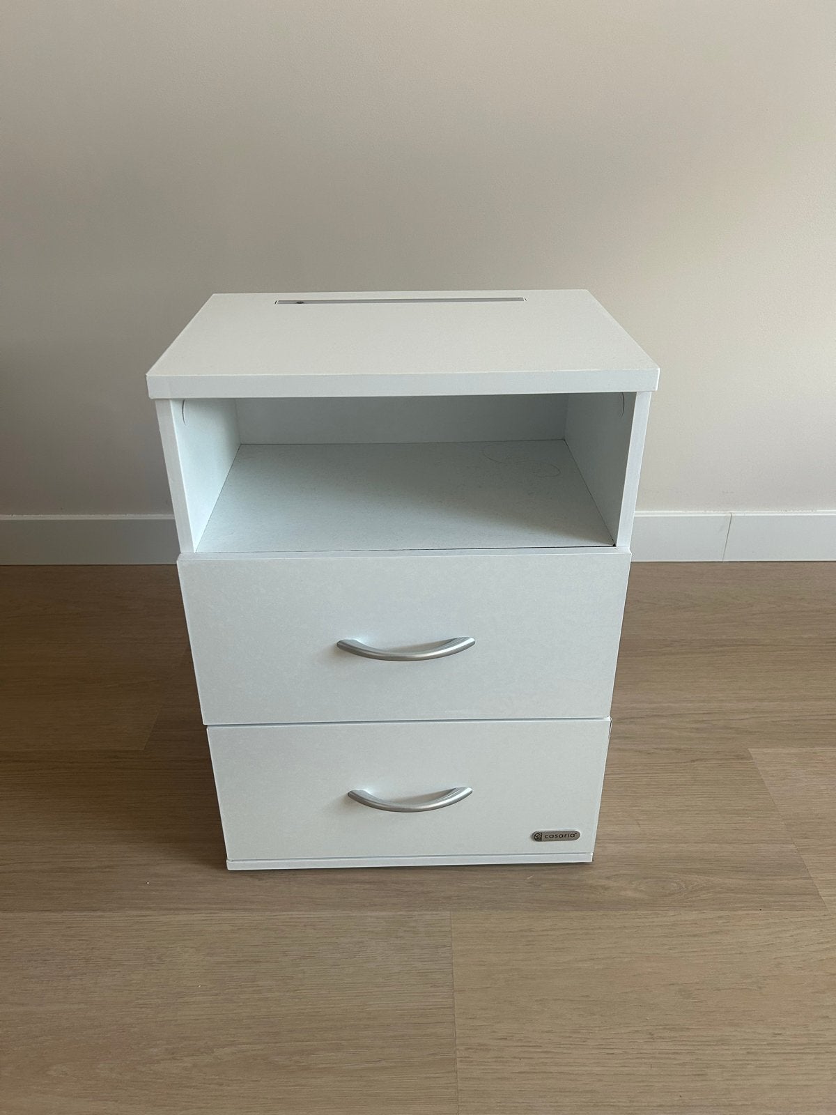 Casaria Nachtkastje met Licht Jamie - Wit, Ophalen, Minder dan 45 cm, 55 tot 70 cm, Zo goed als nieuw