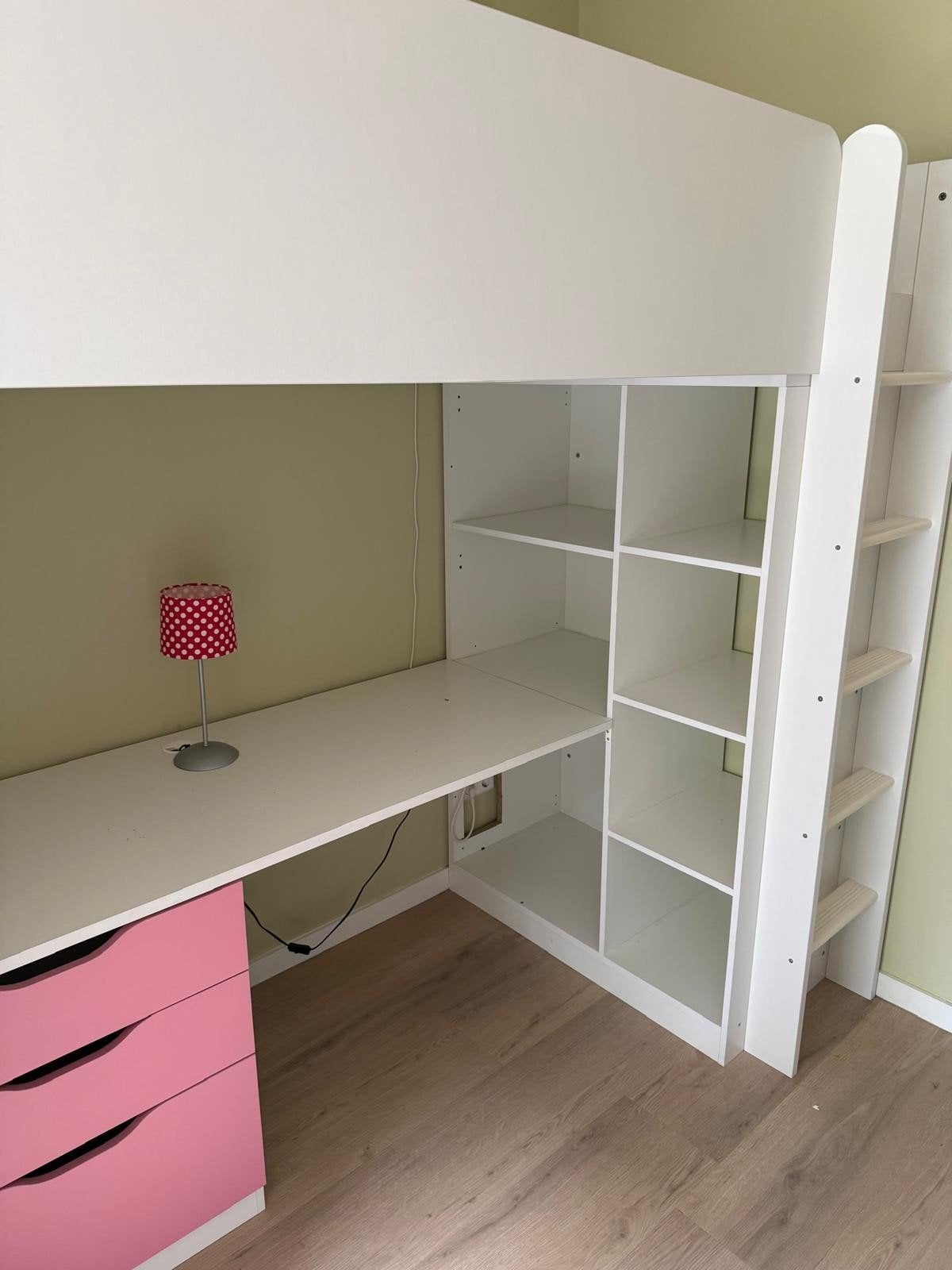 Polini Hoogslaper met Bureau en Opbergruimte - 190x110x205cm, Huis en Inrichting, Ophalen, Gebruikt, Hoogslaper